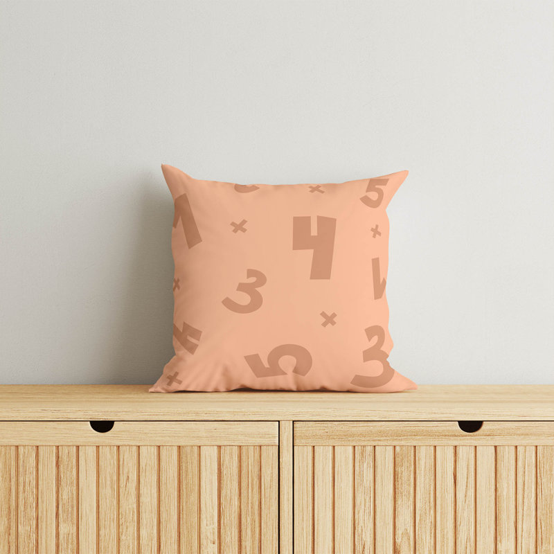 Coussin Numéros, Orange, H 26 po x l 26 po