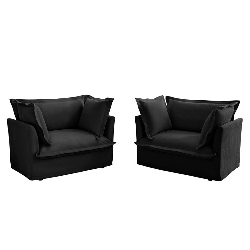 Nickolas Accent Chairs, Black Chenille