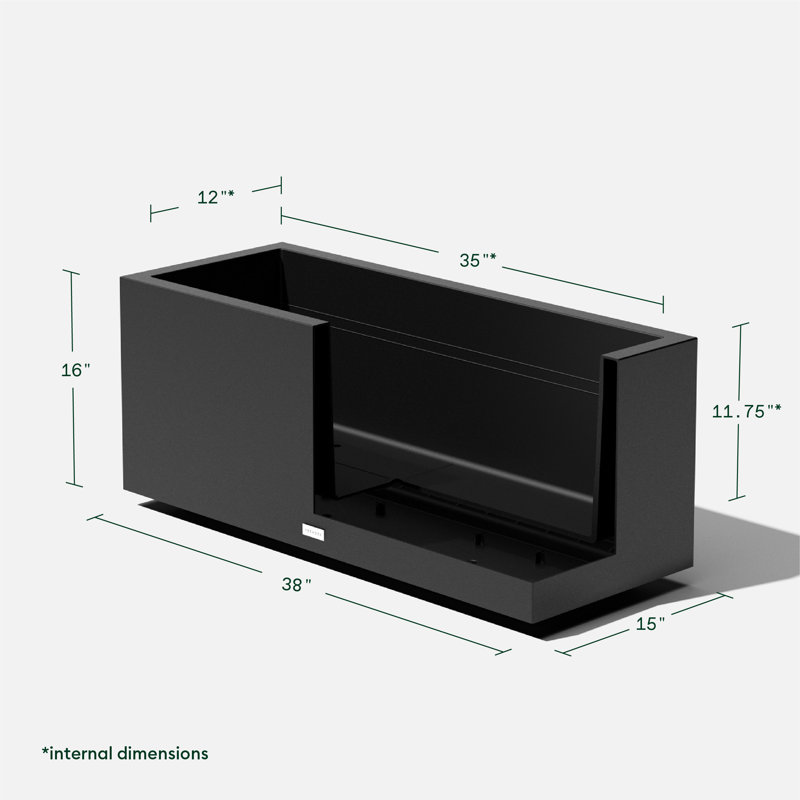 Black Rectangular Plastic Long Box Planter