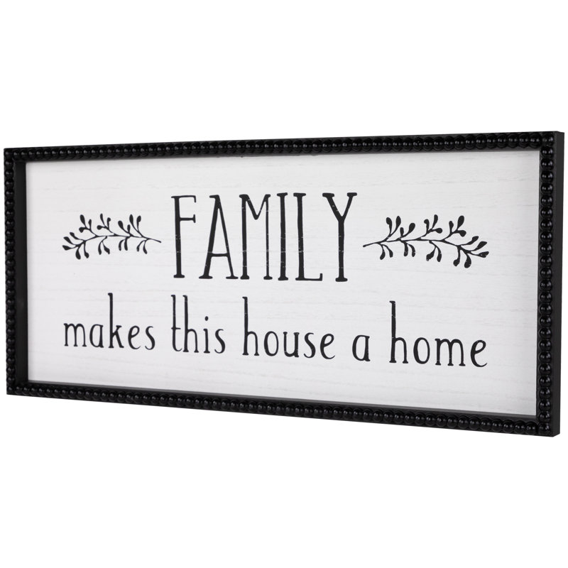 Family Makes This House a Home Black and White Wood Framed Wall Art
