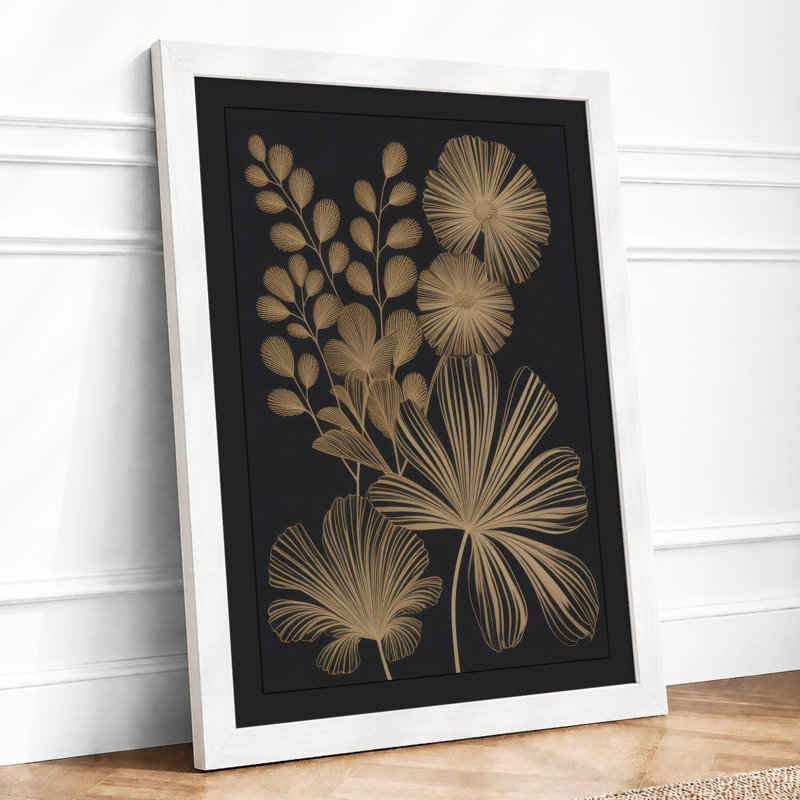 Geometric Botanica Botanical - Framed Print, A4 - 29.7 x 21.0 cm, White
