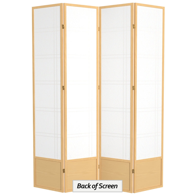 83.5" Double Cross Shoji Room Divider, Natural, 4 Panels