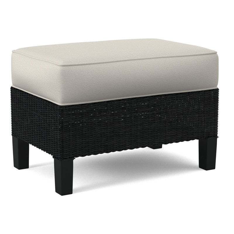 Gibraltar Ottoman, Black, White Performance Fabric; 0851-94