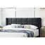 Grand lit moderne avec tête de lit en lin brossé gris anthracite, élégant lit tapissier à cadre en bois, aucun sommier tapissier requis, esthétique-1070771114