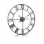 Horloge murale, 61 cm (24 pouces), chiffres romains, silencieuse, à piles, style classique, ronde, noire.