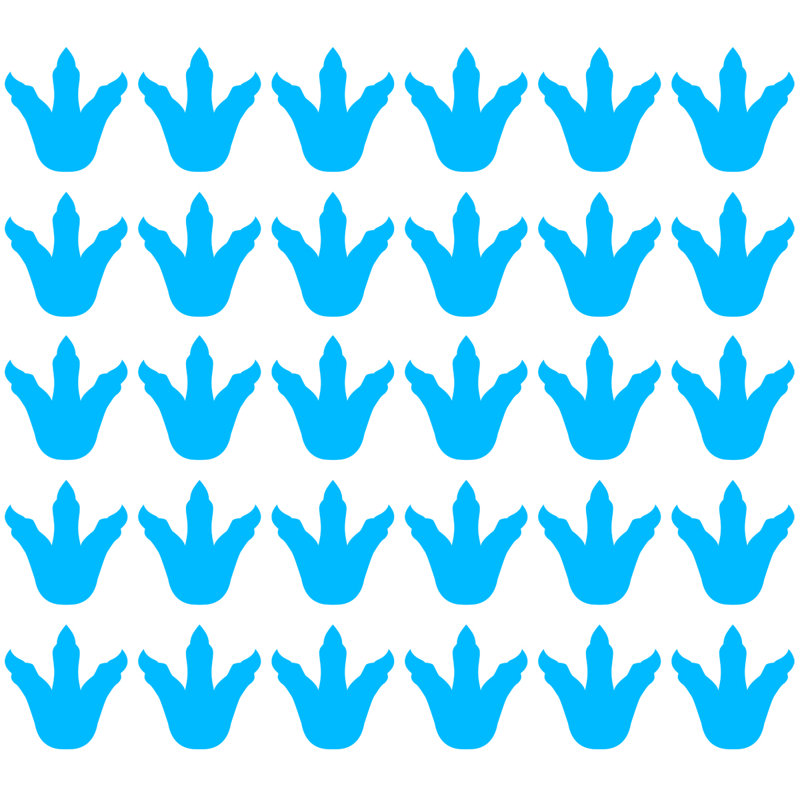 Autocollant mural empreintes Clemons, Bleu ciel