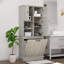 Armoire de rangement de 67,7 po de hauteur avec tablettes réglables et panier à linge-1454810172