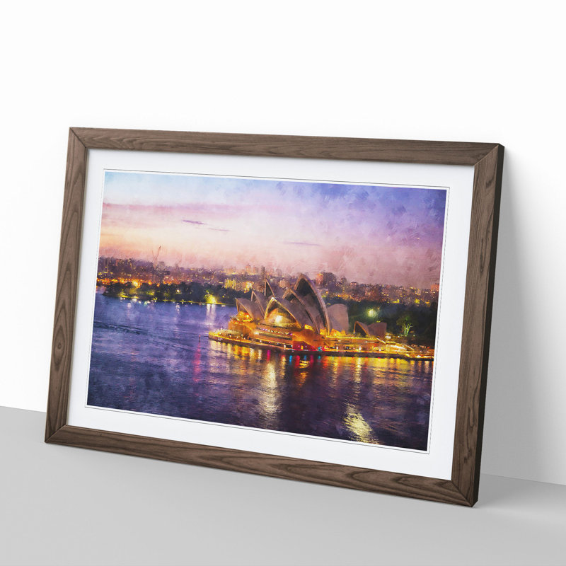 Sydney Opera House Vol.2 - Picture Frame Painting, 36cm H x 48cm W x 2cm D, Walnut Framed
