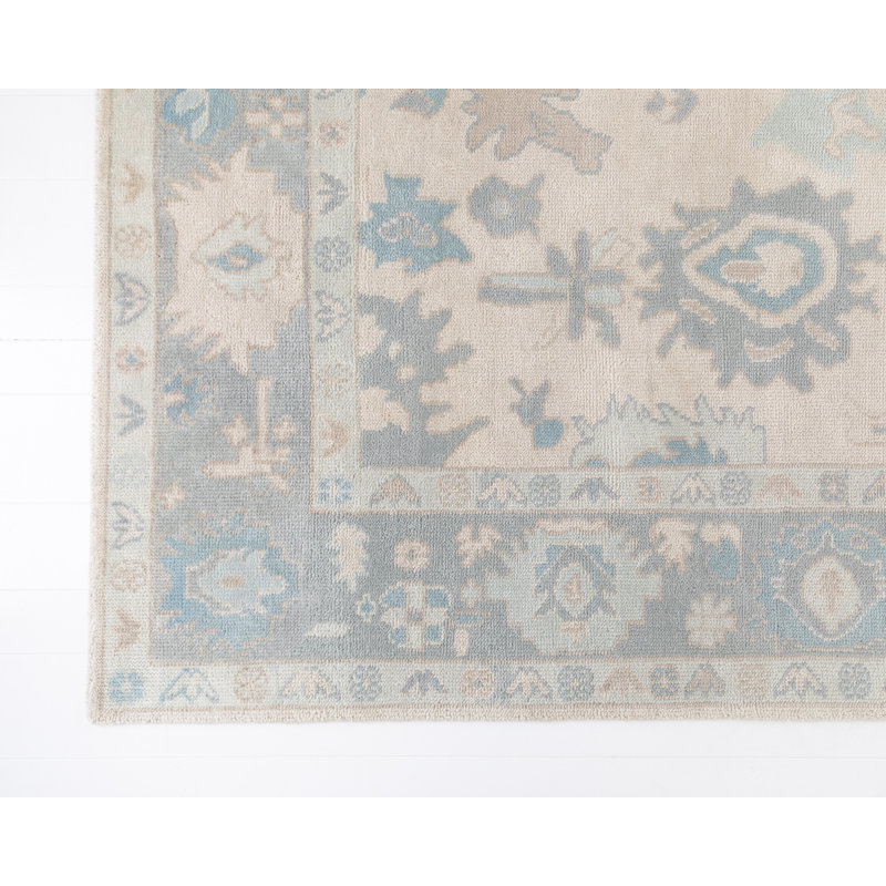 Lottie Hand Knotted Wool Abstract Area Rug, Square 12'