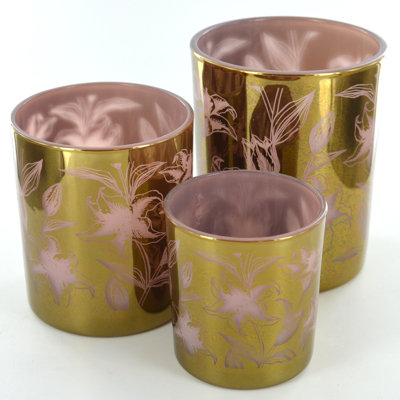 3 Piece Glass Tabletop Votive Holder Set