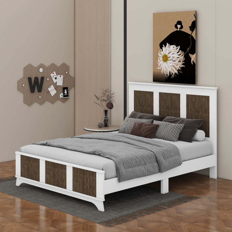 Lit plateforme Farmhouse, Grand lit , Blanc