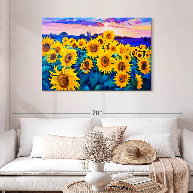 Acrylique floral Alvord, H 30 po x l 45 po