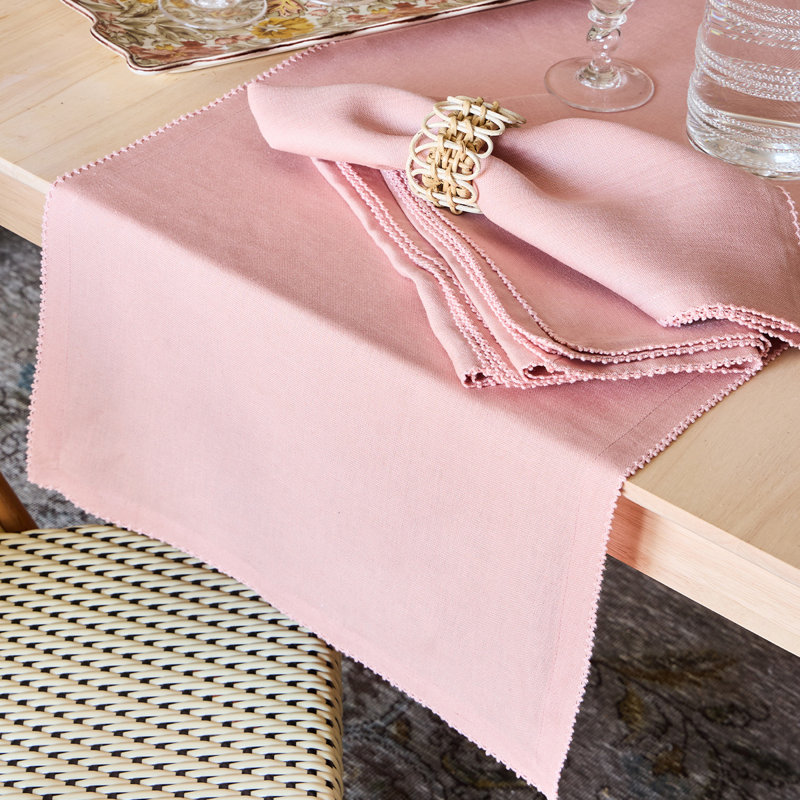 Berry Scallop 18" X 90" Table Runner, Pink
