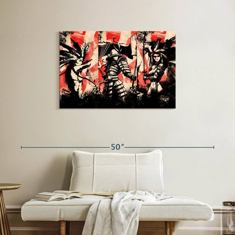 Leisha Samurai Warrior Trio, 24" H x 36" W
