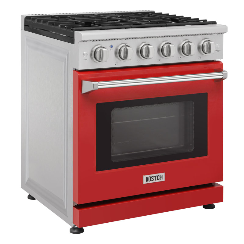 KOSTCH 30" 4.55 Cubic Feet Liquid Propane Free Standing Range, White