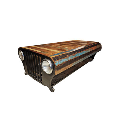 Table basse avec rangement en bois massif