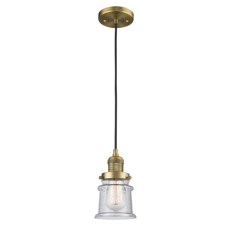 Luminaire suspendu en forme de cloche à 1 lumière Alexandira, Grainé, Ampoule non incluse, Laiton brossé