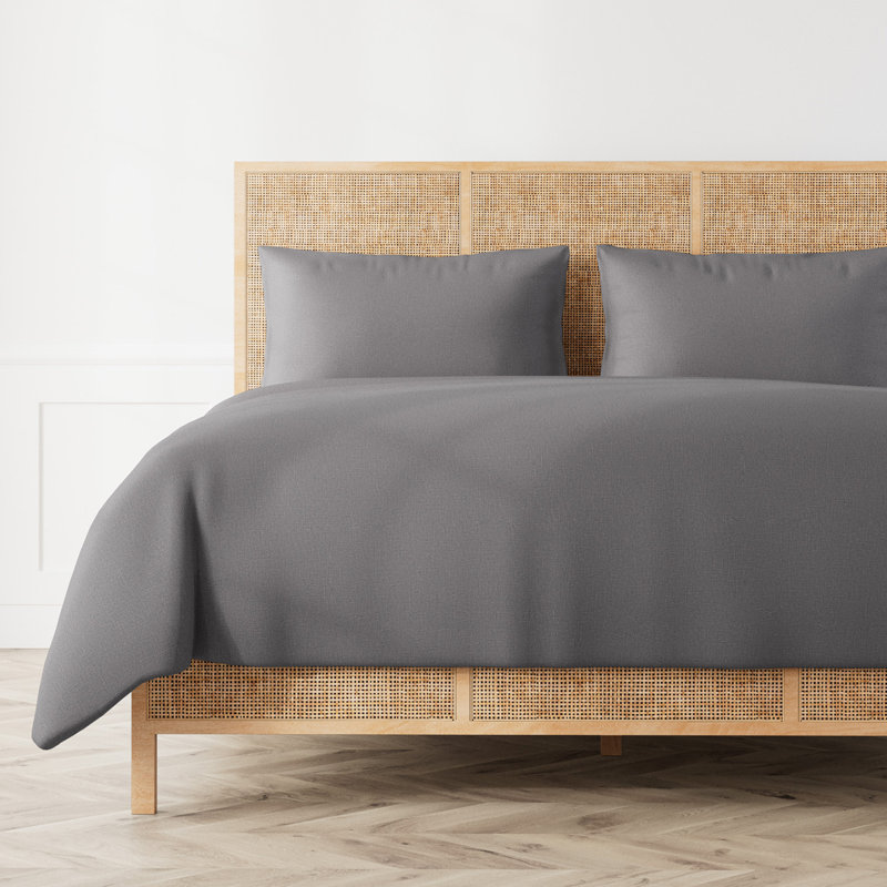 Ensemble de housse de couette en lin, Housse de couette pour très grand lit et 2 très, Anthracite