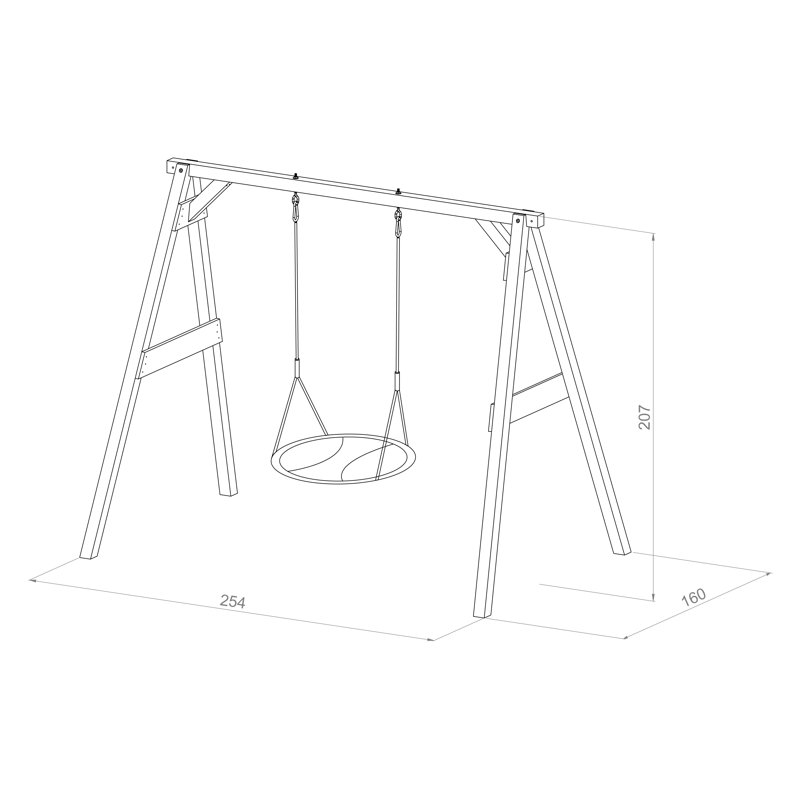 AXI Hemlock Swing Set with 1 Swing(s), Brown/White