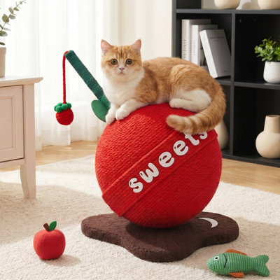  Grattoir à fruits en sisal 17 po avec jouet suspendu Fruit Lollipop
