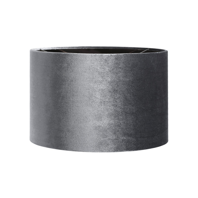Aimon Velvet Drum ( Uno ), 20cm H x 30cm W x 30cm D, Slate