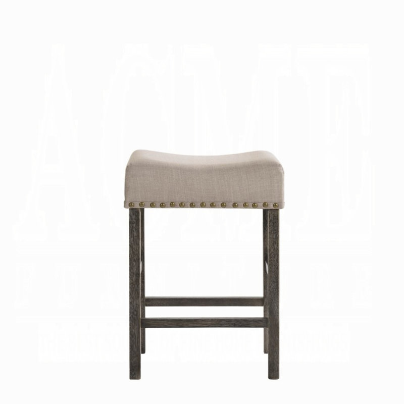 Tabouret de comptoir rembourré 26 po Aadhith, Gris patiné