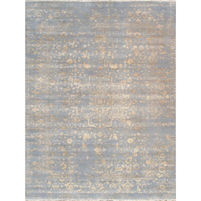 Canvello Transitional Hand Knotted Bsilk & Wool Area Rug - 8'11" X 11'9"