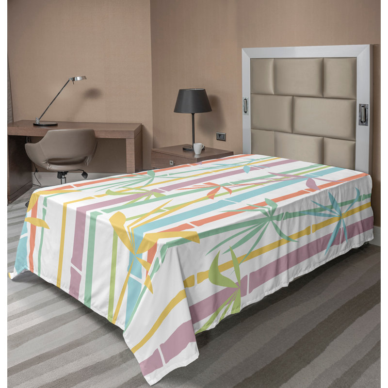 Multicolore Ambesonne, Drap plat pour lit simple