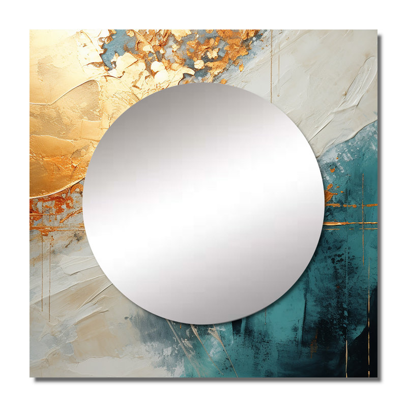 Adylène - Grand miroir carré abstrait pour décoration murale, 36 po x 36 po