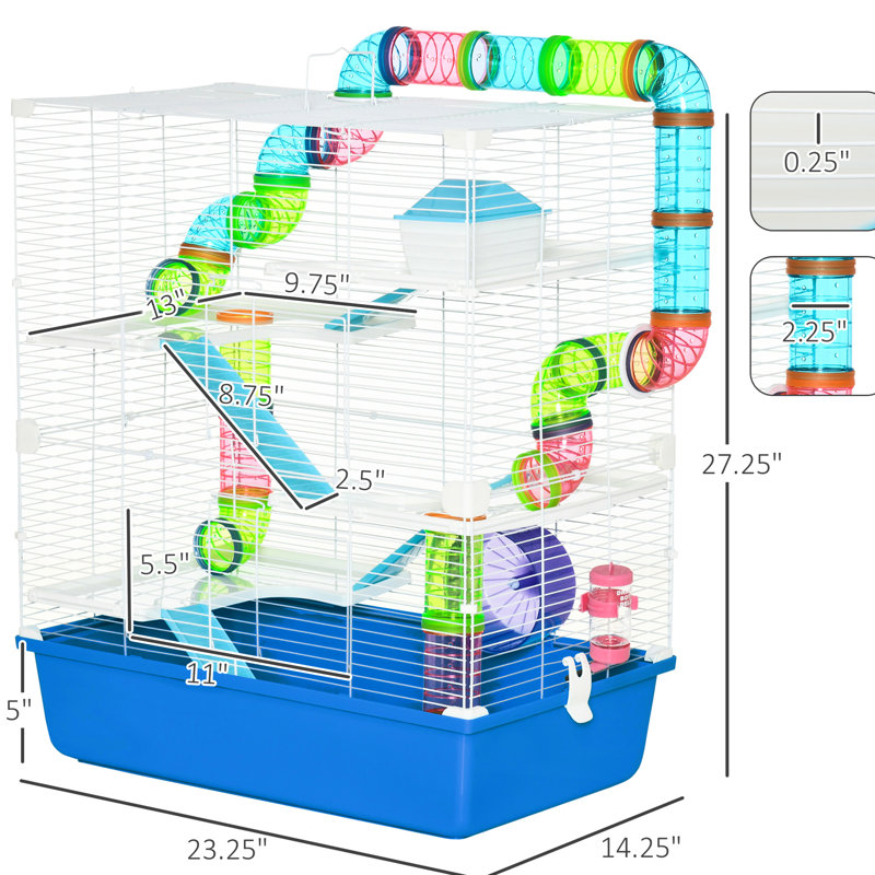 Très grande maison de hamster de 23 po - 5 avec tubes et tunnels