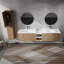Meuble-lavabo mural chic avec beaucoup de rangement et un attrait élégant