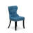 5 Piece Dining Room Table Set Includes a Rectangle Kitchen Table and 4 Blue Linen Fabric Parson Dining Chairs, Black-20333929-20333930-20333931