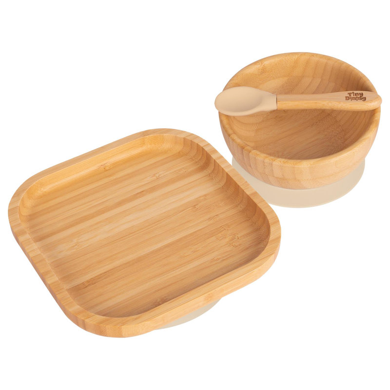 3 Piece Dinnerware Set, Beige