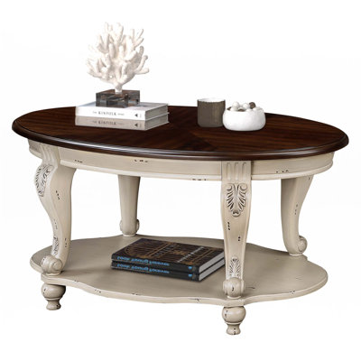 42'' Oval Wood Coffee Table(Set Of 1)