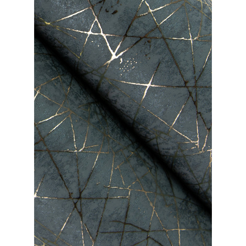 Abstract Metallic Wallpaper Roll, Dark Blue