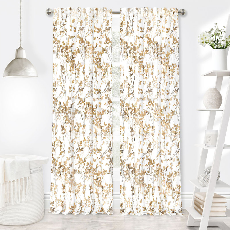 Molineux Other Semi Sheer Curtain Single Panel, Hazelnut, 52" W x 63" L