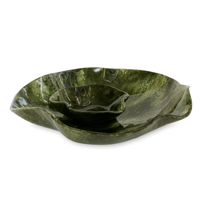 Bol en résine malachite avec sauce (verte)