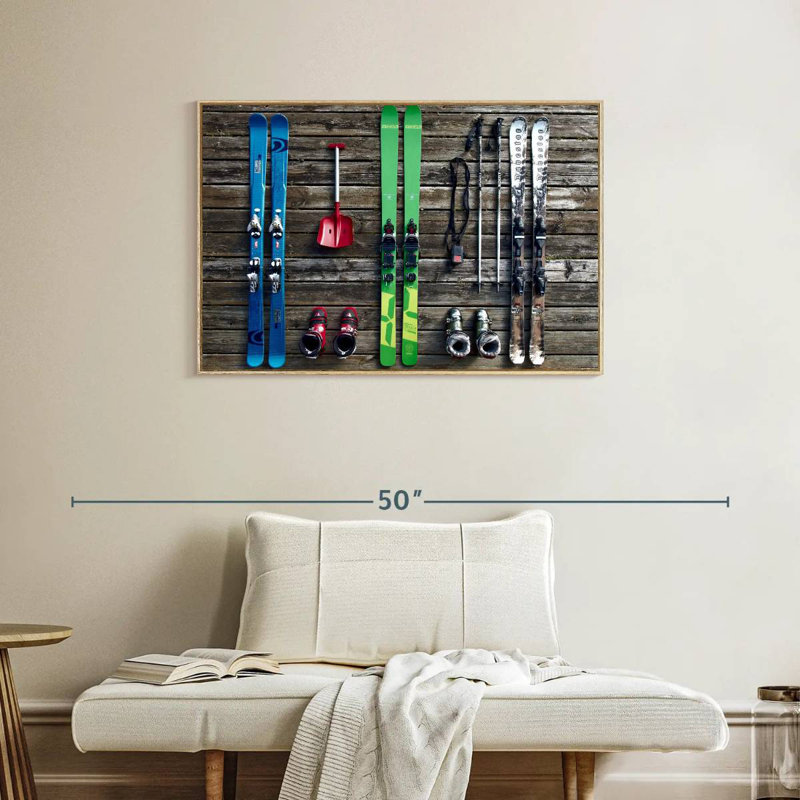 Équipement de ski, Cadre flottant en bois naturel, 37 po x 25 po