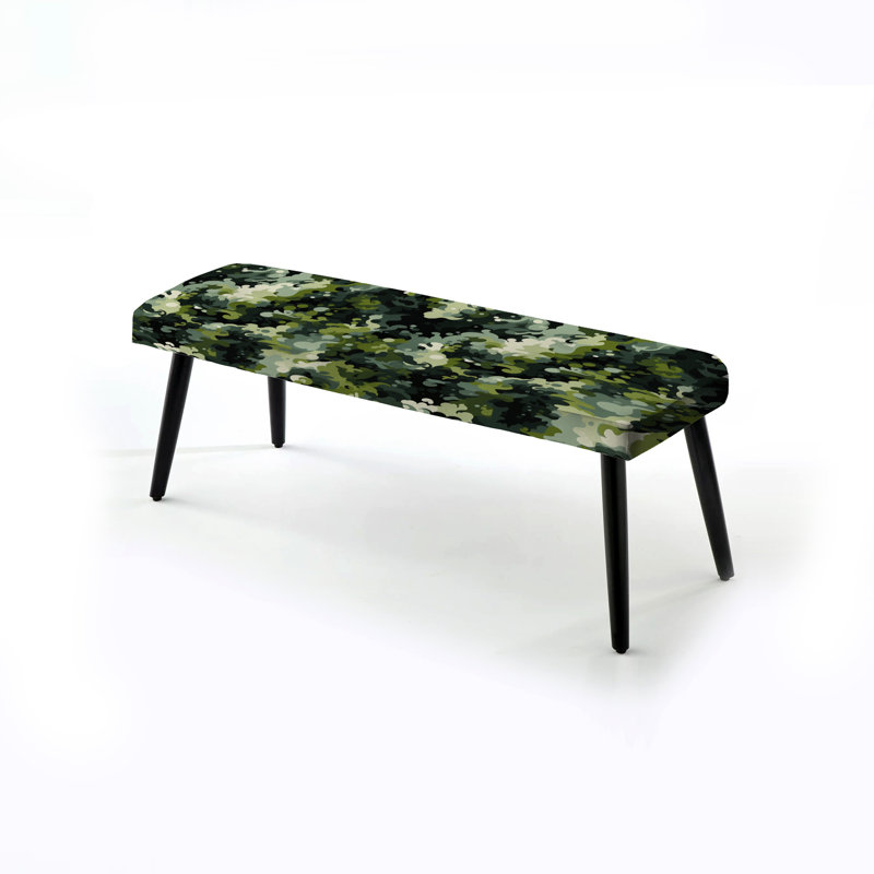 Banc rembourré noir Lush Camouflage Jungle
