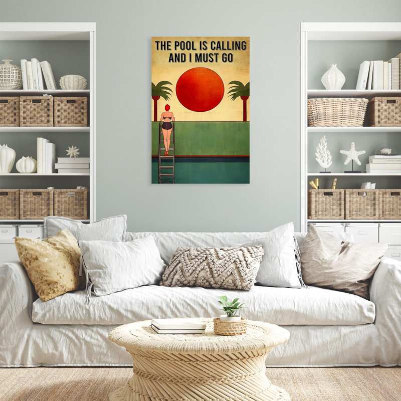 " Swimming The Pool Is Calling ", 36" H x 24" W x 1.25" D