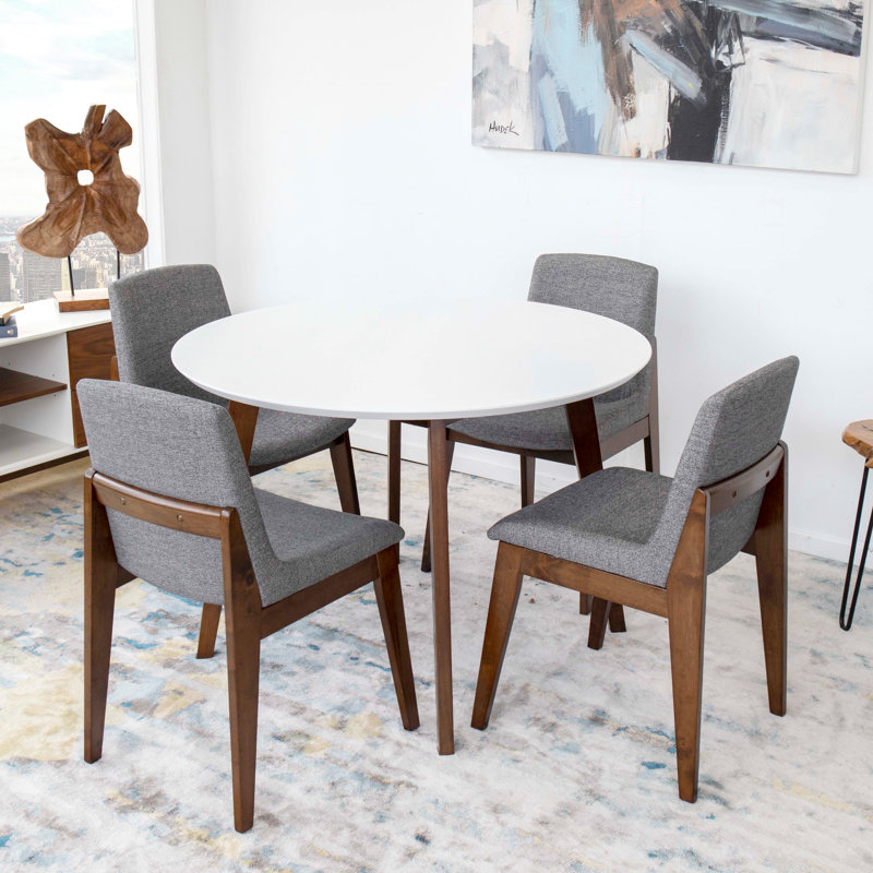 Ensemble repas pour 4 personnes Toohey, Blanc, Gris foncé