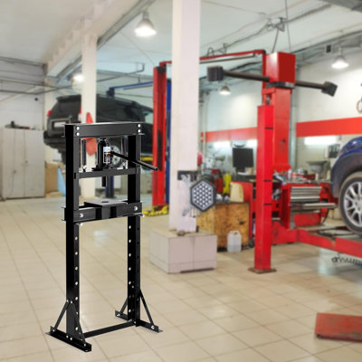12-Ton Hydraulic Shop Press,H-Frame Floor Press with Adjustable Work Table for Garage, Workshop and Auto Repair, Black