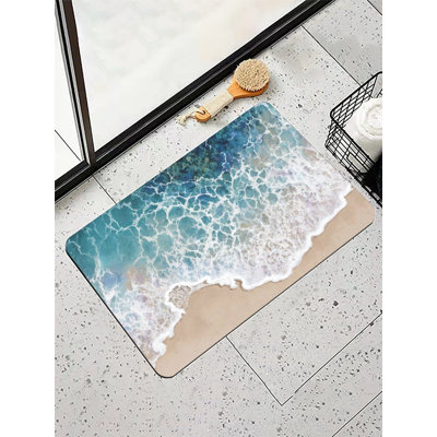 Vague et plage, tapis de bain, 16 po x 24 po