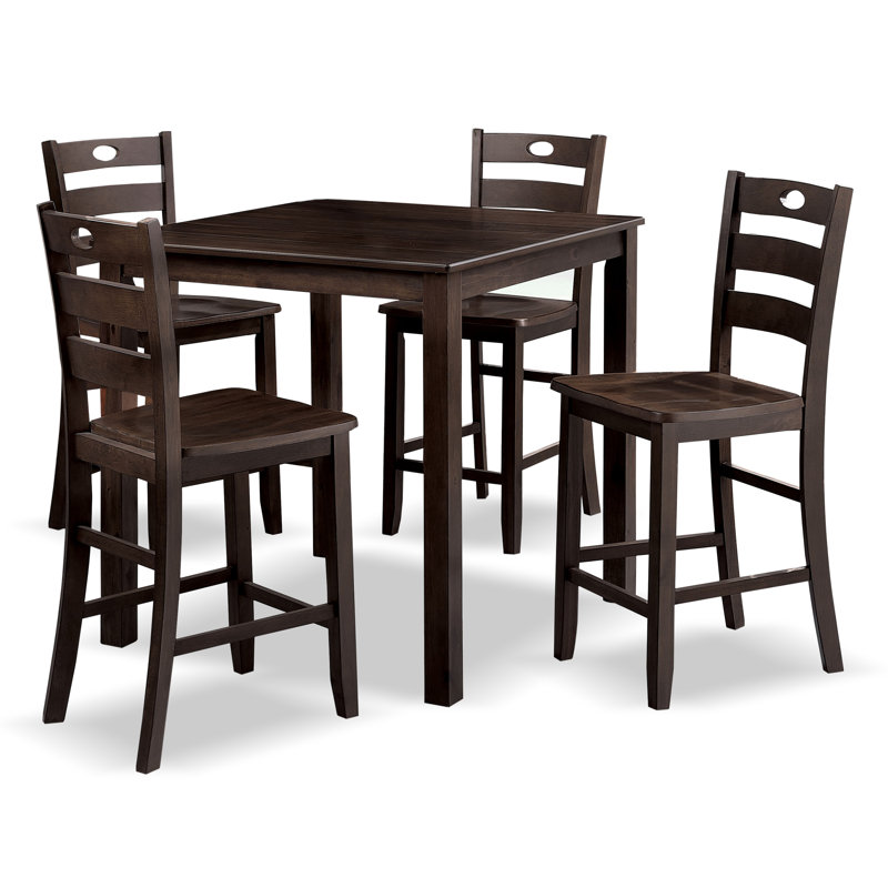 Richmond 5-Piece Counter Dining Table Set, Dark Brown
