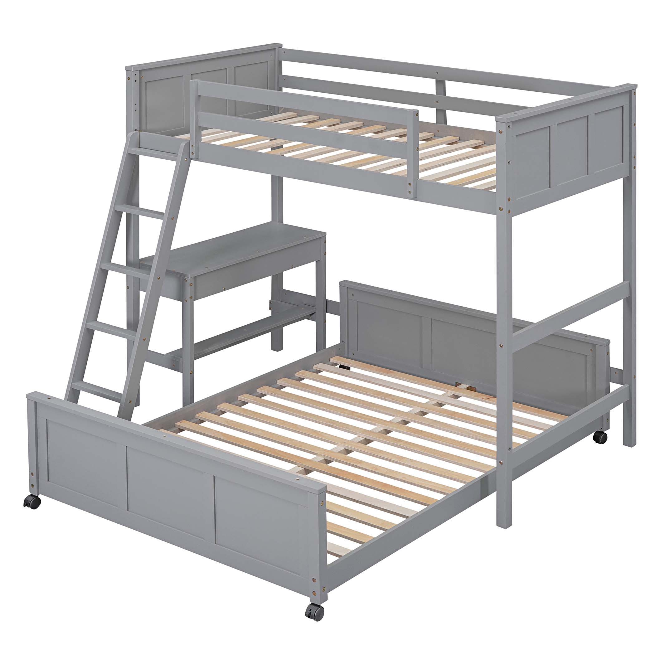 Harriet Bee Twin Over Full Bunk Bed with Desk - Wayfair Canada