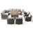 Ingvald 9 Piece Wicker Outdoor Patio U-Shaped Feet Conversation Set Group , Include Fire Pit Table-1142537501