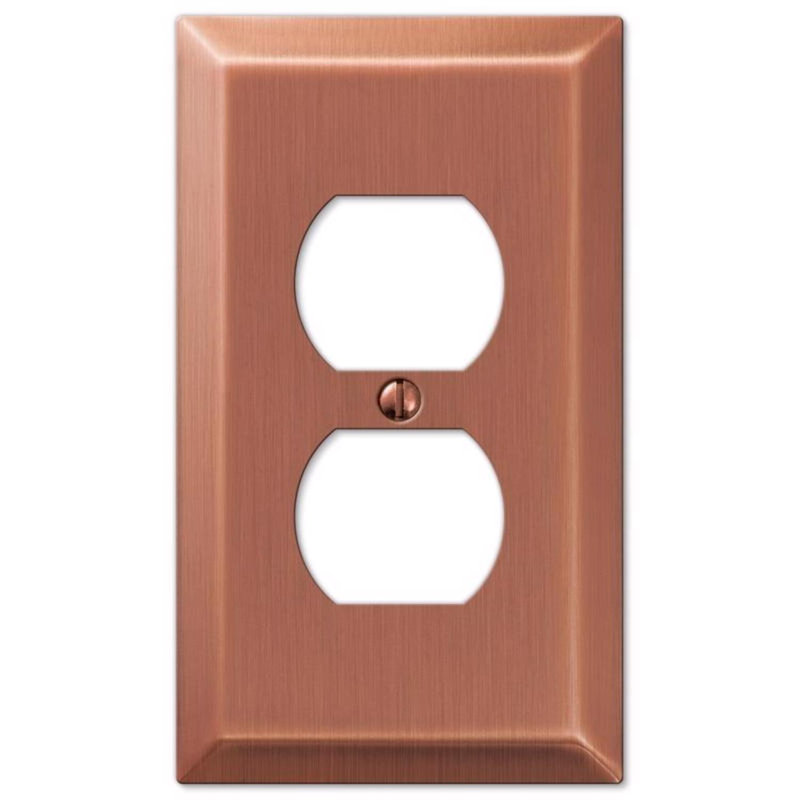Amerelle Century Antique Copper 1 gang Metal Duplex Wall Plate 1 pk