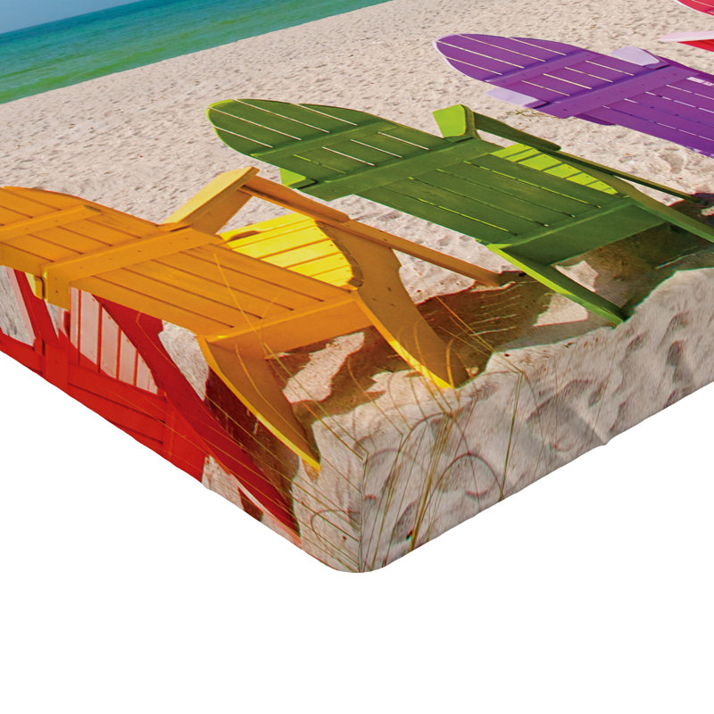 Multicolore grand ensemble de 2 chaises longues en bois Ambesonne