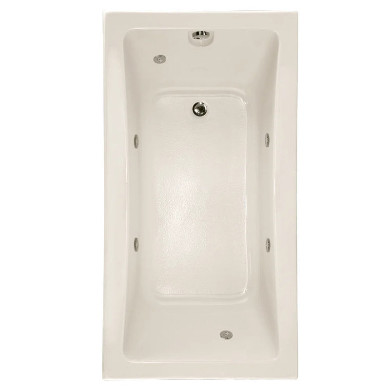 Rosemarie 60'' x 32'' Acrylic Bathtub, Biscuit, Polished Brass