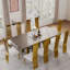 Ensemble de 6 chaises de salle à manger or brossé